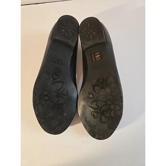 Brighton 'Barb' Black Leather Ballet Flats With Silver Accent Charm Size 7M - Picture 6 of 15